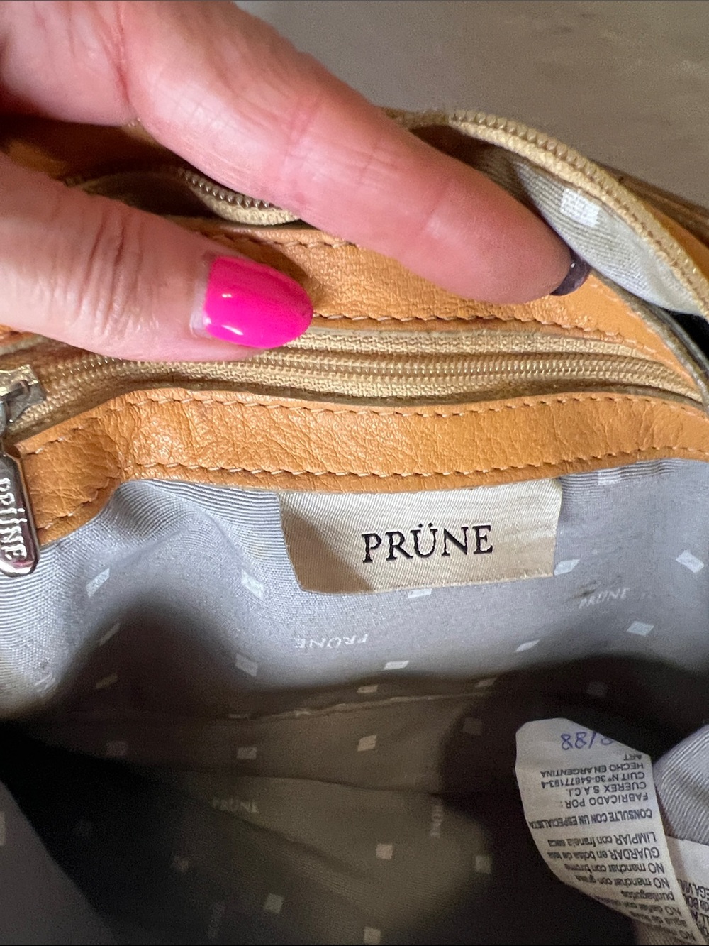 Prune Camel Color Leather Shoulder Bag - Picture 12 of 16